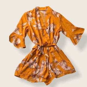 Floral Romper with Tie Waist